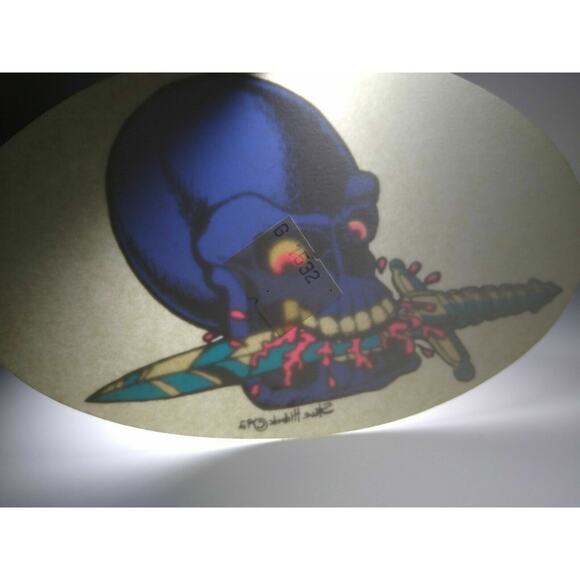 Grateful Dead Vintage Original Car Window Decal Skull Knife In Mouth '92 Hidock - Picture 4 of 7